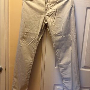 Boss Men's Cream Colored P.Re.Maine5 Trousers with Stretch Tech Fabric